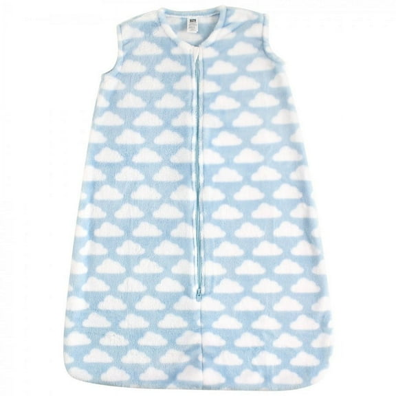 Hudson Baby Infant Boy Plush Sleeping Bag, Sack, Blanket, Blue Clouds Plush, 0-6 Months