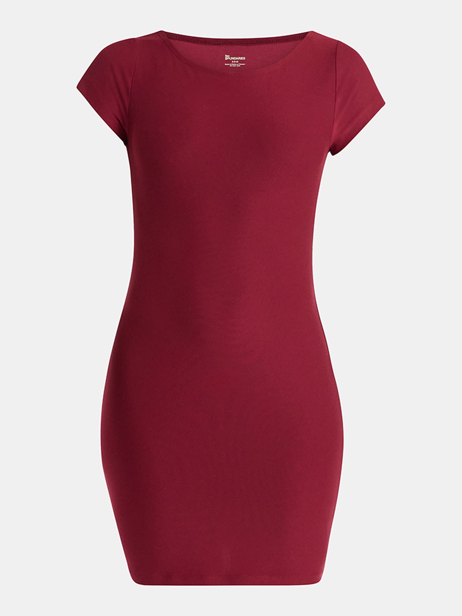 No Boundaries Scoop Neck Mini Dress with Short Sleeves, Women’s