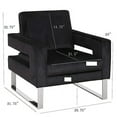 thumbnail image 5 of Locus Bono Velvet Arm Chair, Upholstered Lounge Chair Reading Chair for Living Room, Modern Accent Chair for Home Office, Stainless Steel Sliver Base (Black), 5 of 5