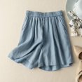 thumbnail image 2 of Womens Comfy Drawstring Casual Summer Casual Wide Leg Elastic Waist Pocketed Shorts, 2 of 2