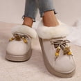 thumbnail image 2 of Wdhugt Sabots Doublés en Molleton pour Intérieur et Extérieur avec Talon Fermé, Semelle Plateforme, Bout Rond, Chaussures d'Intérieur Chaudes pour Femmes, Taille Us 6.5, 2 of 9