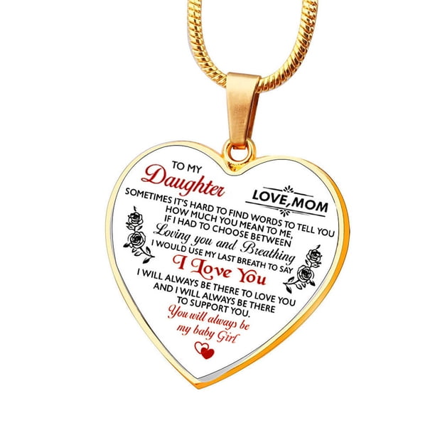 Collar para mi hijo, hija, mamá, pendiente de aleación con forma de corazón de melocotón