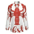 thumbnail image 4 of Hand Drawn Lobster Logo Long Sleeve Blouse Woman Streetwear Casual Shirts Summer Oversize Woman Streetwear Clothing Birthday Present, 4 of 7