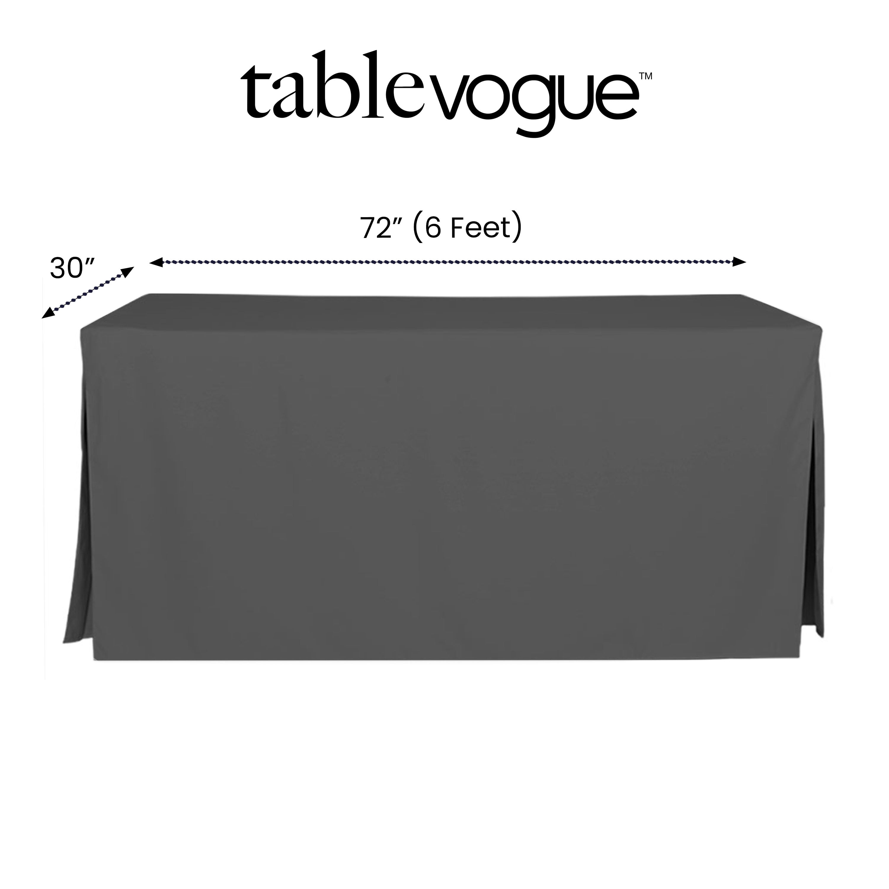 Tablevogue 72" x 30" Fitted Tablecoth Cover, Multiple Colors and Sizes Available