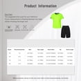 thumbnail image 7 of Yruioon Kids Boys Girls 2 Piece Tracksuit Moisture Wicking Short T-shirts with Sport Shorts Set Gym Blue&Black 130, 7 of 7