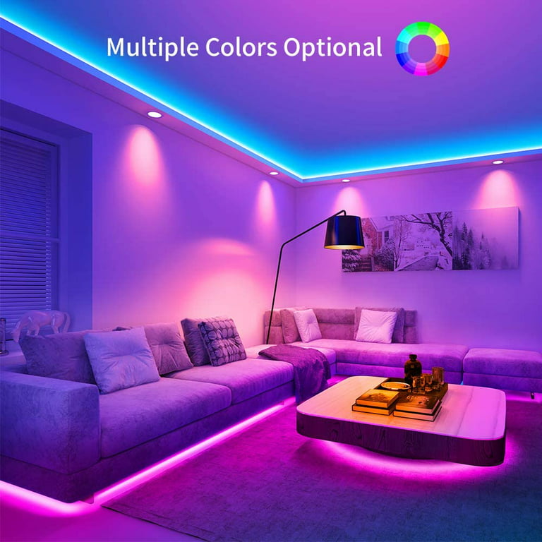 49.2ft/15M LED Strip Lights,Smart RGB LEDs Light Rope Lights Music Sync  Colors Changing 900 LEDs Light Strip with Remote + APP Bluetooth Controller  for Bedroom Home TV Party Christmas 