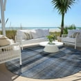 thumbnail image 6 of Addison Rugs Chantille Indoor/Outdoor Transitional Plaid Blue Washable Round Rug, 8' x 8', 6 of 6