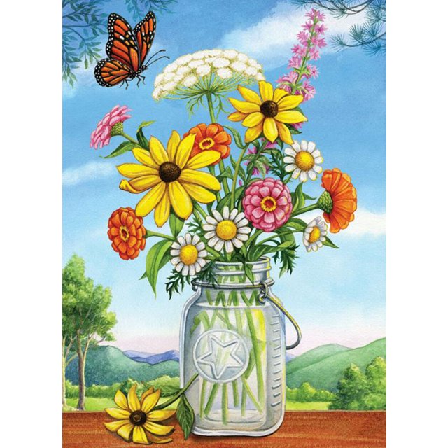 Diamond Painting (DB5182) Square 5D Mariposas Florero Kit DIY Craft 20X30cm Hugtrwg Para estrenar