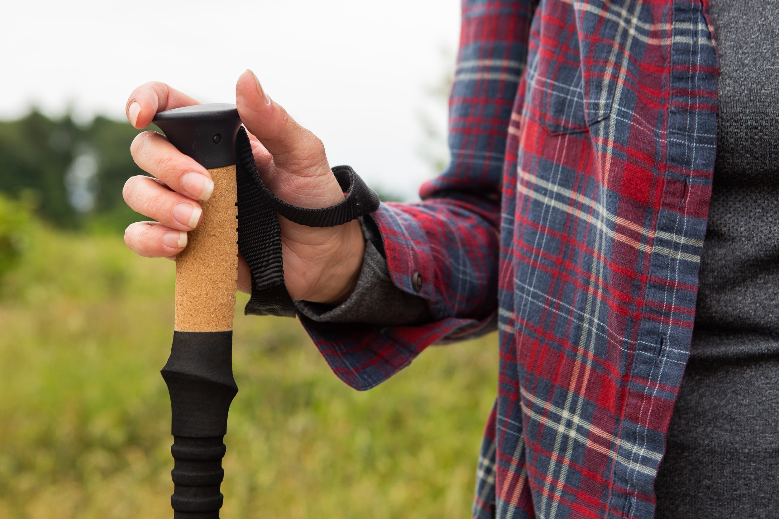 Cascade Mountain Tech Carbon Fiber Quick Lock Cork Grip Trekking Poles - Length 26"  to 54"