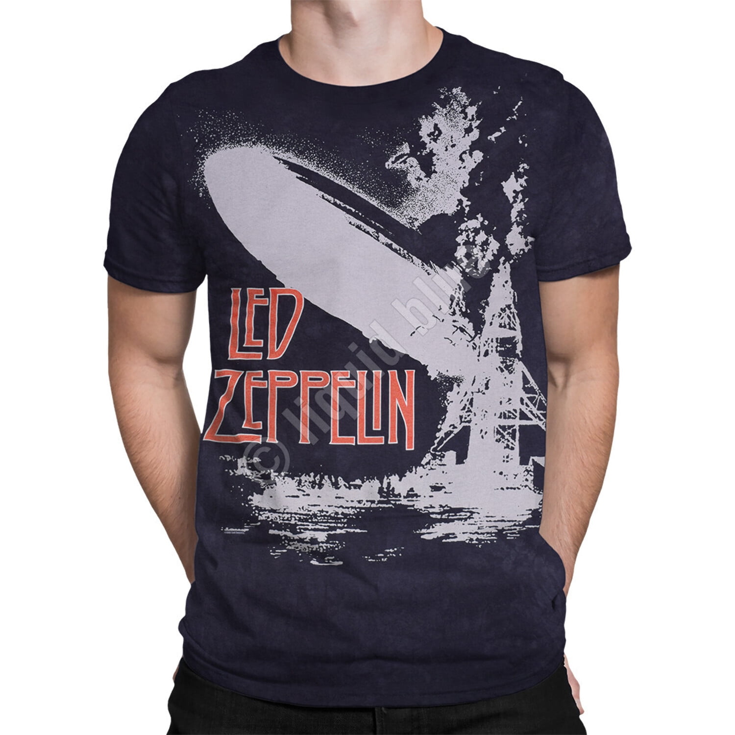 Led Zeppelin Men s Zeppelin Tie Dye T shirt XX Large Grey