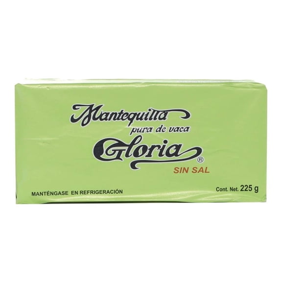 Mantequilla Gloria   sin sal en barra 225 g