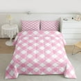 thumbnail image 2 of Homewish Pink Stripes 2pcs Bedding Comforter Set for Teens Girls,Geometric Lines Twin Comforter Sets,Minimalist Geometric Theme Breathable Bedding Set,Microfiber Bedroom Decor,Reversible, 2 of 8