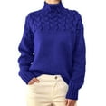 thumbnail image 5 of Women's High Neck Knit Sweater Winter Warm Long Sleeve Pullover Solid Color Casual Top, 5 of 8