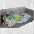 thumbnail image 6 of Earth Soft Flannel Fleece Throw Blanket, Hand Drawn Watercolor Style Earth Kids Art with Color Stains, Cozy Plush for Indoor and Outdoor Use, 50" x 60", Green Blue, by Ambesonne, 6 of 6