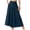 #0167-Navy, variant on Aoochasliy Women Summer Solid Color High Waist Elastic Waistband Flowy Long Midi Skirt with Pockets Casual Half Skirt for Daily Wear Dating Outings