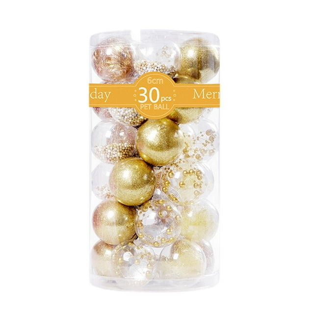 Xihbxyly Adornos para Árbol de Navidad, Bolas de Plástico Irrompibles, con Purpurina Multicolor y Estilos Mate, Decoración para Fiestas, Decoración Festiva para El Hogar y La Oficina, Juego de 30 Pie