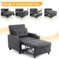 thumbnail image 4 of Ktaxon Sleeper Sofa Bed Convertible Chair Tech Fabric 3-in-1 Futon Sofa with Lumbar Pillow for Living Room Bedroom Office Apartment Furniture Black, 4 of 9