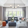 thumbnail image 3 of Black Sputnik Chandelier, Modern 4 Lights L31"Large Mid Century Long Ceiling Pendant Light Fixtures with Milk Glass Globe Shades for High Ceiling Living Dining Room Foyer Bedroom, 3 of 7