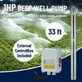 thumbnail image 2 of Acekid Submersible Pump Deep Well Pump - Stainless Steel 1HP, 110V, 32GPM Flow, 207ft Head, 33ft Cord, 2 of 9