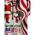 thumbnail image 3 of American Flag & Santa & Snowman Pattern Men's Summer Short Sleeve Lapel Shirt, Christmas Themed Men's Top, 3 of 5