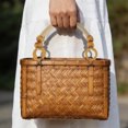 thumbnail image 2 of Unique Bargains 2 Pcs Wooden Beaded Bag Handles Woven Purse Handle Replacement Wood Color, 2 of 5