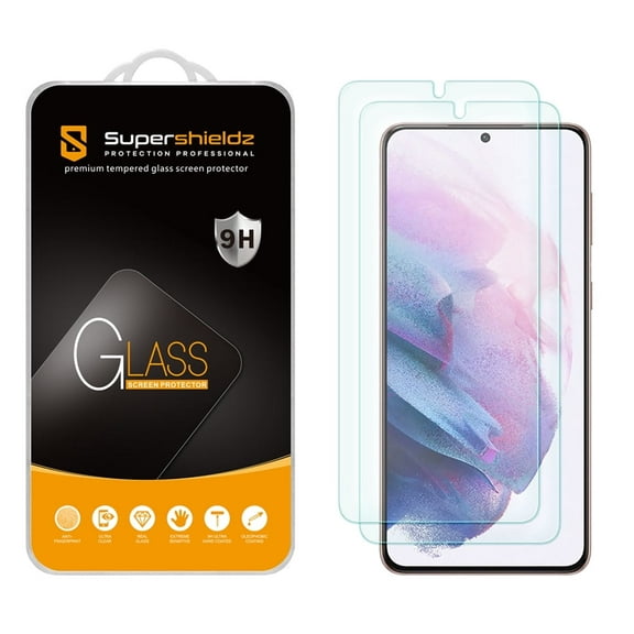 [2-Pack] Supershieldz for Samsung Galaxy S21 Plus 5G Tempered Glass Screen Protector, Anti-Scratch, Anti-Fingerprint, Bubble Free