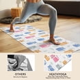 thumbnail image 4 of 74x26 Inch Yoga Towel, Sweat Absorbent Non-Slip Mat for Hot Yoga, Pilates & Fitness,Cat Striped Leaf White Pattern, 4 of 5