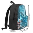 thumbnail image 2 of Lsque Underwater Dolphin Scene Pattern Adult Backpack – Durable & Lightweight PU Canvas Storage Bag , 15” Laptop Compartment, and Multiple Pockets, 2 of 7