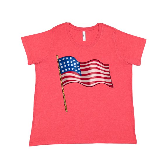Inktastic American Flag Design Women's Plus Size T-Shirt