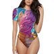 thumbnail image 1 of Balery Rainbow Melting Ice Cream Body de cuello redondo de manga corta para mujer Tops de manga corta Tops básicos-Medium, 1 of 7