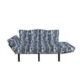 thumbnail image 2 of Fish Futon Couch, Inspired Geometric Aquarium Geometric Pattern Cartoon Style, Daybed with Metal Frame Upholstered Sofa for Living Dorm, Loveseat, Slate and Cadet Blue Tan, by Ambesonne, 2 of 4