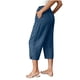 thumbnail image 4 of Pantalones de Cintura Elásticos de Pierna Ancha para Mujeres Trabajo Casual Pata Ancha Recortada Viaje Senderismo con Bolsillos Pantalon, 4 of 9
