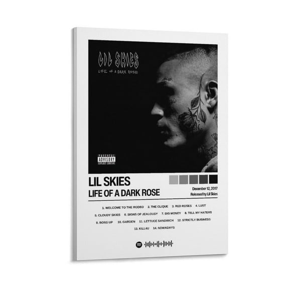 Lil Skies Life Of A Dark Rose Poster Canvas Poster Wall Decorative Art Painting Living Room Bedroom Decoration Gift