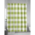 thumbnail image 5 of Shower Curtains for Bathroom-60"x72", Spring Green Plaid Checker Waterproof Bath Curtain Grommet Shower Curtain Set with Hooks, Farm Geometric Stripe Lattice Washable Bath Accessories, 5 of 6