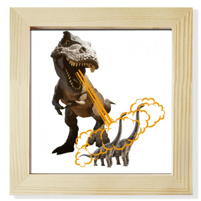 Jet Menaçant Dinosaure Forme Carré Cadre Photo Mur Affichage de Table