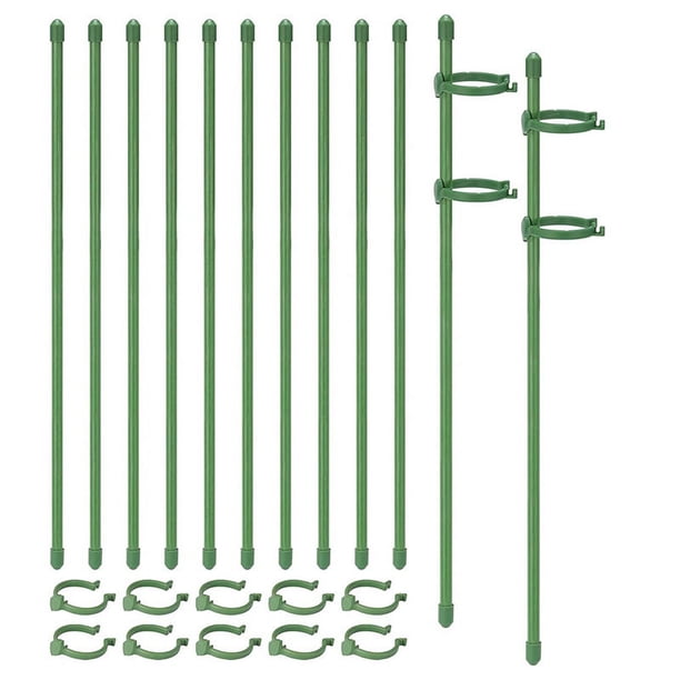 Paquete de 20 Estacas de Soporte para Plantas Ajustable JardíN Tallo úNico Estaca de Soporte para Flores Florales Anillos de Soporte para Jaulas para Plantas