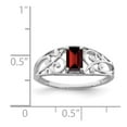 thumbnail image 5 of 925 Sterling Silver Rhodium Plated Garnet Ring Size 9, 5 of 6