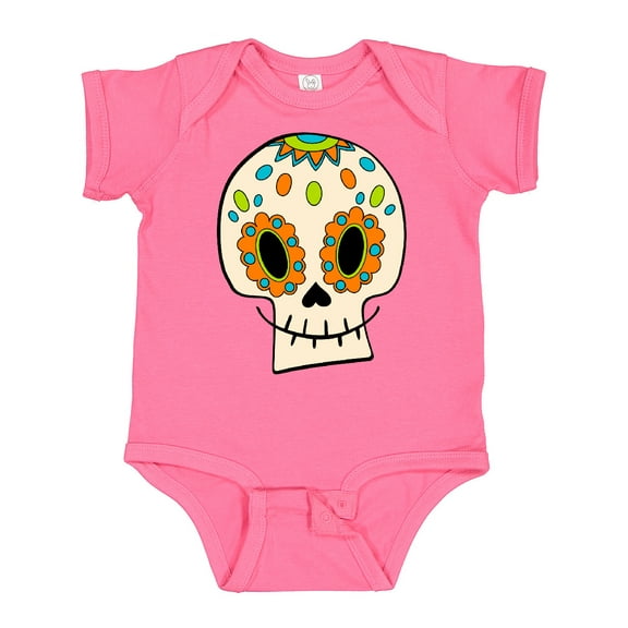 Inktastic Smiling Sugar Skull for Day of the Dead Boys or Girls Baby Bodysuit
