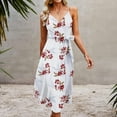 thumbnail image 5 of USSUMA Sundresses for Women Casual Summer Summer Dresses for Women Beach Sunflower Tshirt Sundress Sleeveless Casual Loose Short Mini Tank Dress, 5 of 6