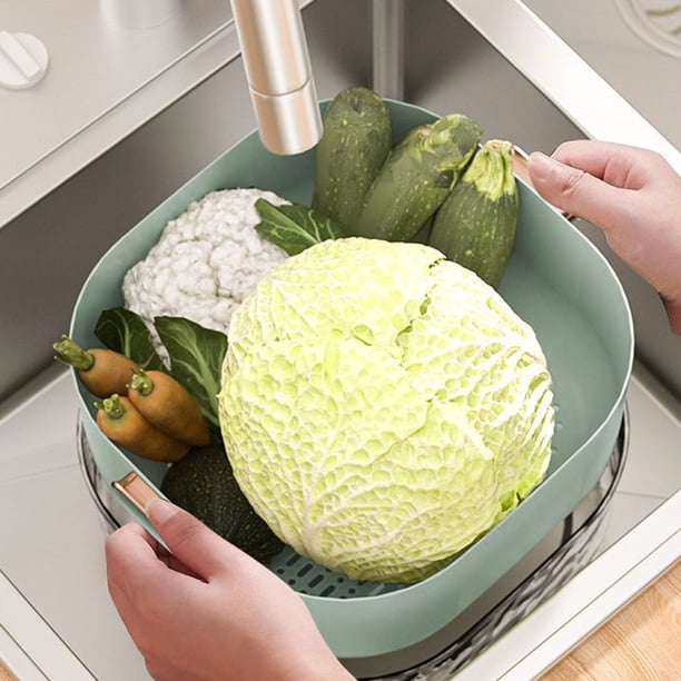 onlyliua Liquidación Del Día Ofertas Prime Cesta de Frutas y Verduras de Cocina Lavabo de Verduras Portátil para El Hogar Cesta de Picnic