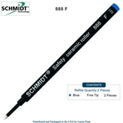 Schmidt 888 Blue 2-Pack Safety Ceramic Rollerball Refill, Ceramic Tip Plastic Tube, 0.6mm Fine Point (SC58117)
