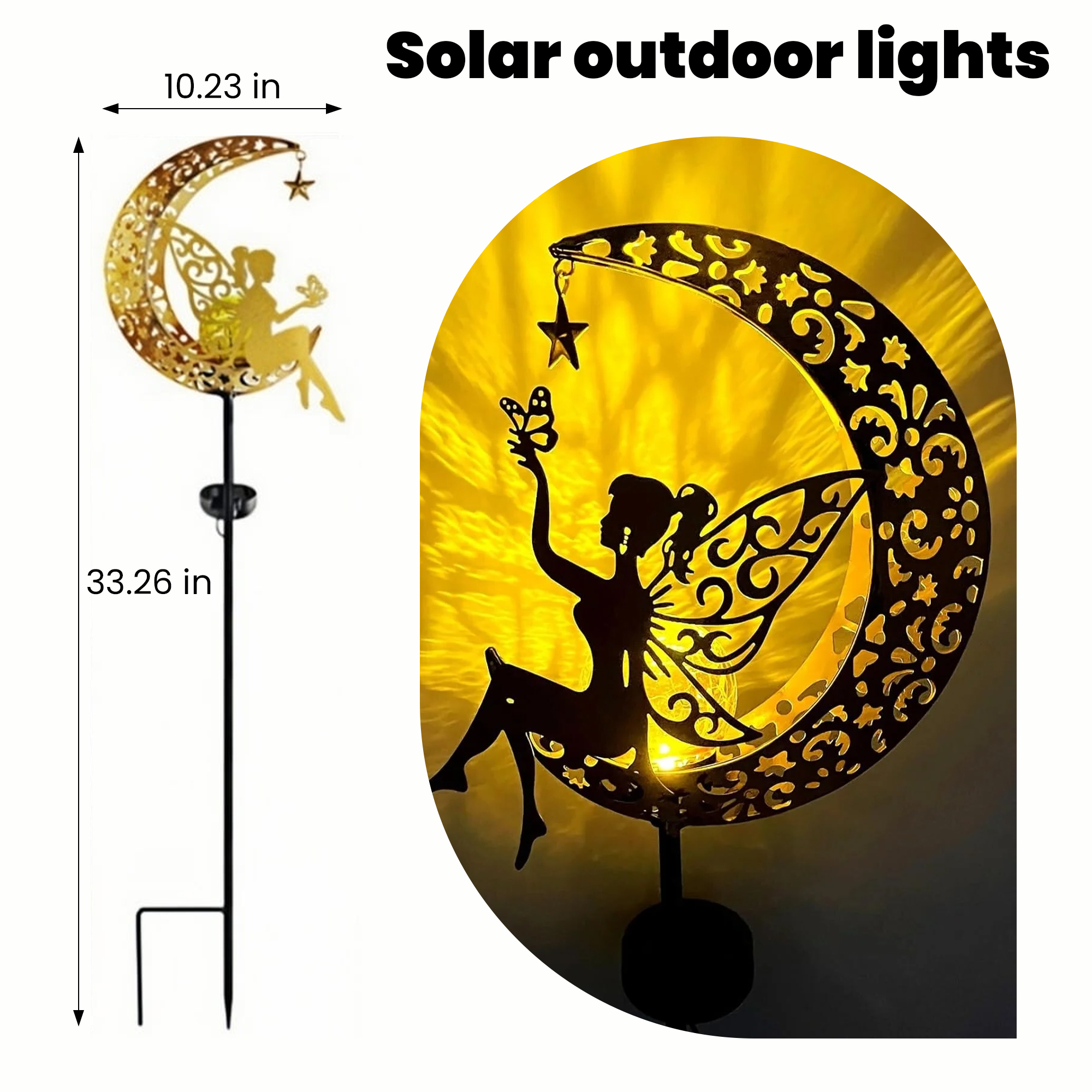 Daybetter 32" Moon Fairy Solar Garden Lights photo 8