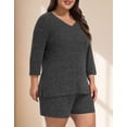 thumbnail image 3 of Daystry Womens Plus Size Pajama Sets 2 Piece Summer 3/4 Sleeve Tops Shorts with Pockets for Lounge Sleepwear L-4XL, 3 of 9
