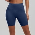 thumbnail image 2 of Dweltoz Biker Shorts Women High Waist Tummy Control Summer Stretch Workout for Gym Running Cheerleading,Dark Blue M, 2 of 5