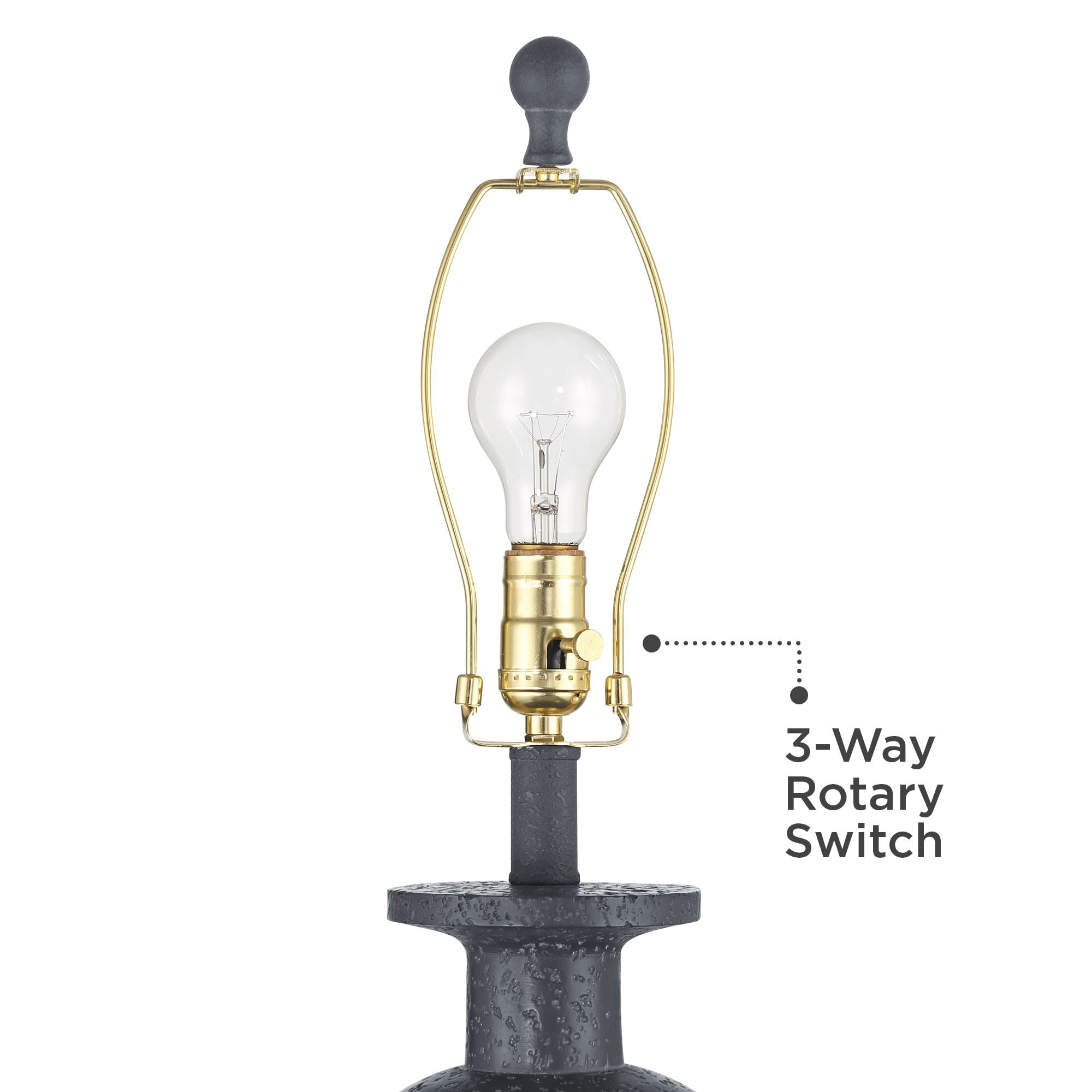 360 Lighting Glenwood 28" Tall Farmhouse Rustic Country Cottage 3-Way Table Lamps Set of 2 Charcoal Gray Living Room Bedroom Bedside White Shade
