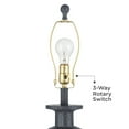 thumbnail image 5 of 360 Lighting Glenwood 28" Tall Farmhouse Rustic Country Cottage 3-Way Table Lamps Set of 2 Charcoal Gray Living Room Bedroom Bedside White Shade, 5 of 9