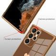 thumbnail image 2 of Samsung Galaxy S22 Ultra Case - Love Heart Electroplate, Luxury Elegant, Camera Protector, Soft TPU, Shockproof, Brown, 2 of 11