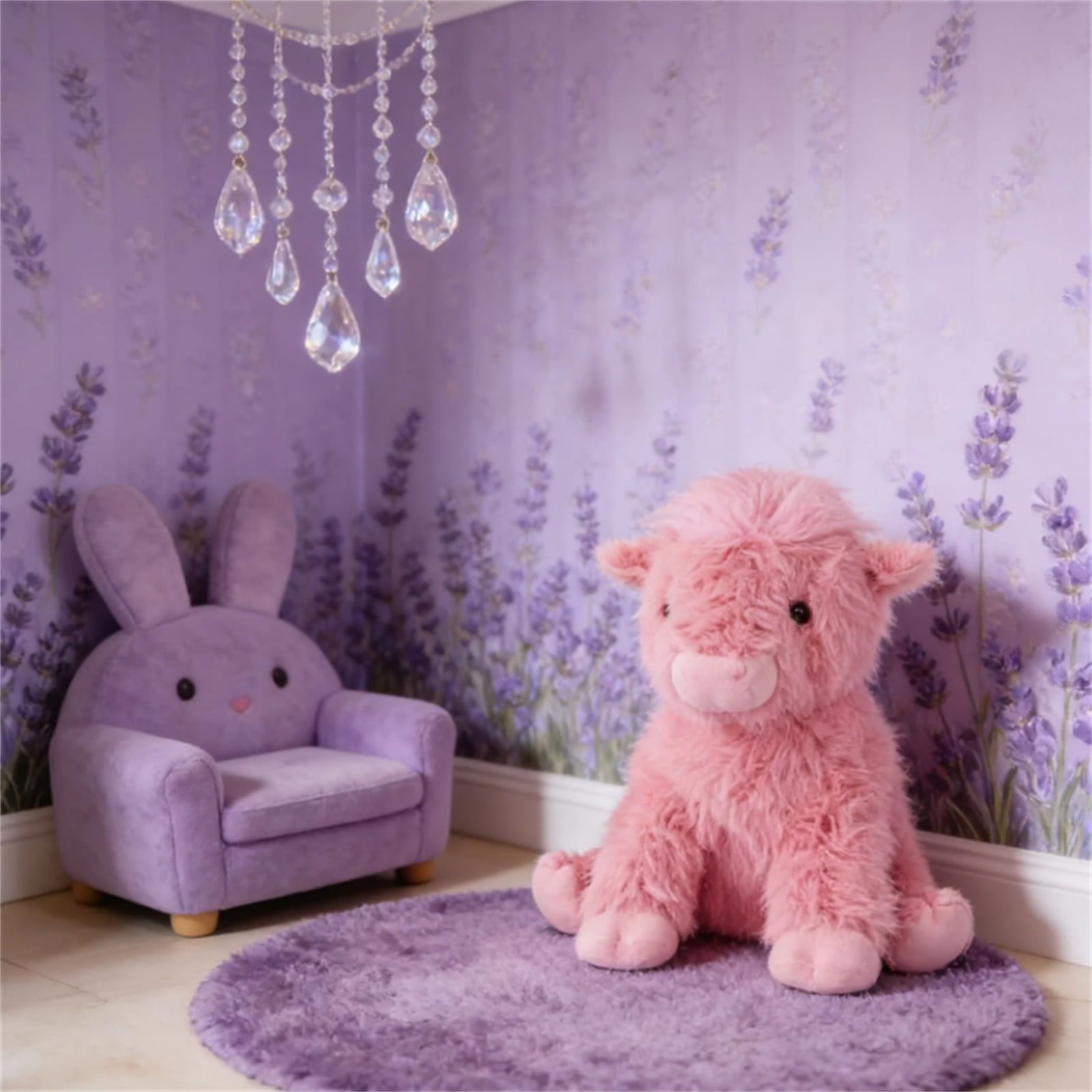 HEWANG Pink Cow Stuffed Animal, Cute Plushies Cow Gifts, Realistic Cute Cows Figure, Weighted Cattle Peluches Toys Decor Pink Stuffed Animal Valentine'S Day Gifts (Cow-13in)