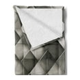 thumbnail image 2 of Modern Soft Flannel Fleece Throw Blanket, Geometrical Design with Grey Ombre Colored Squares Print, Cozy Plush for Indoor and Outdoor Use, 50" x 70", Charcoal Grey White, by Ambesonne, 2 of 5