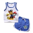 thumbnail image 3 of Camiseta de algodón de Pikachu para niñas y pantalones cortos, conjunto de 2 uds. De ropa de dibujos animados de Pokémon para niños, traje deportivo de la Patrulla Canina para verano, 3 of 5